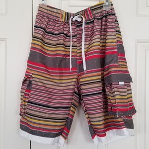 Men's Multicolor Stripped Pocket Swimwear Size S